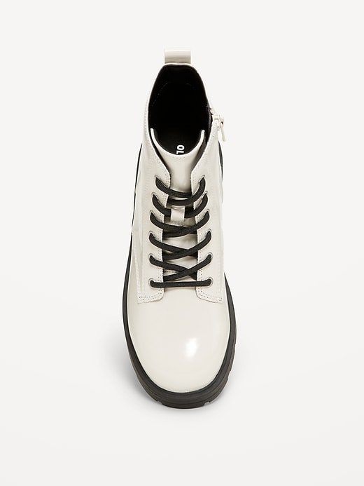 Image number 2 showing, Faux-Leather Side-Zip Combat Boots for Girls