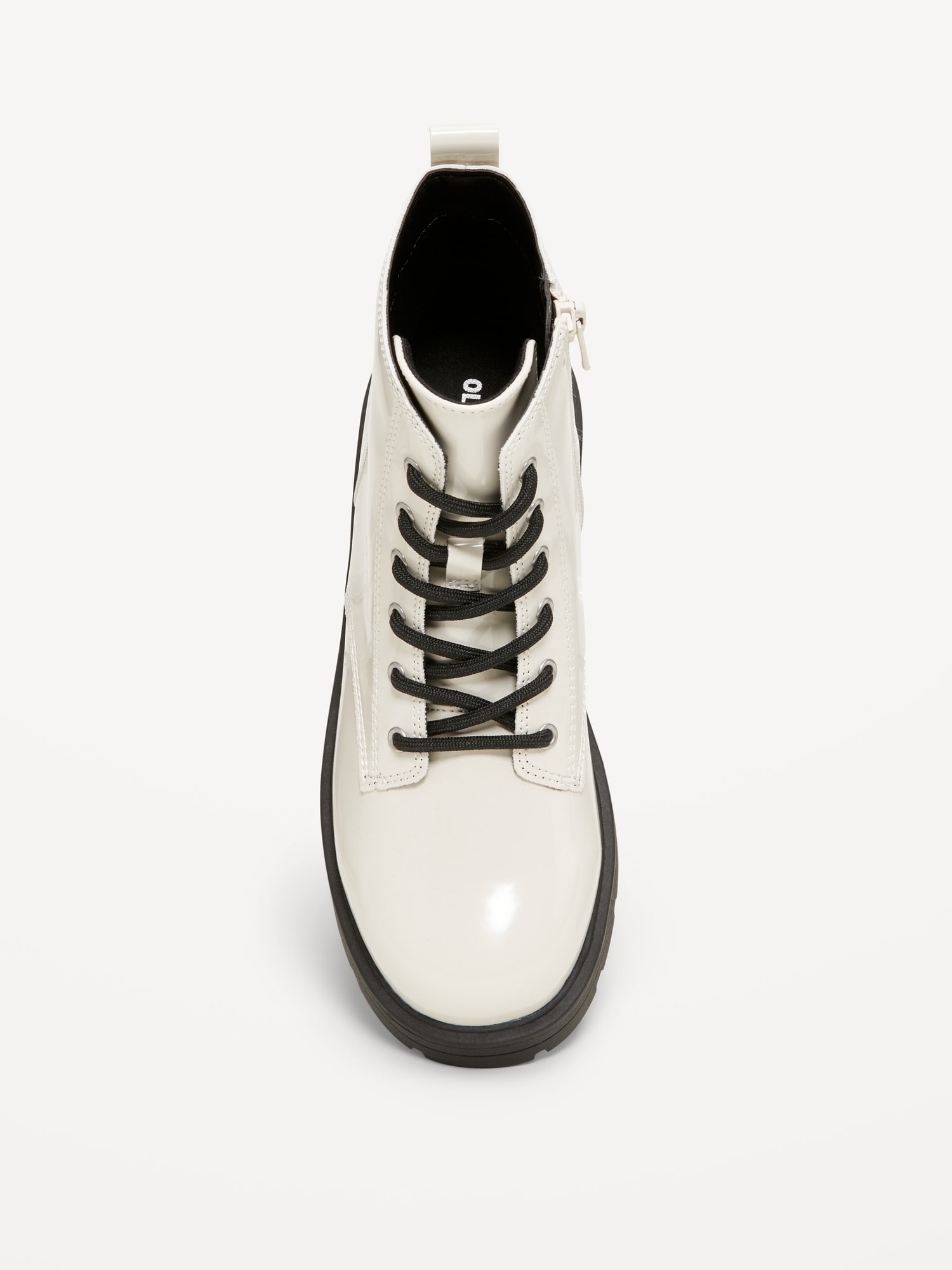 Faux-Leather Side-Zip Combat Boots for Girls