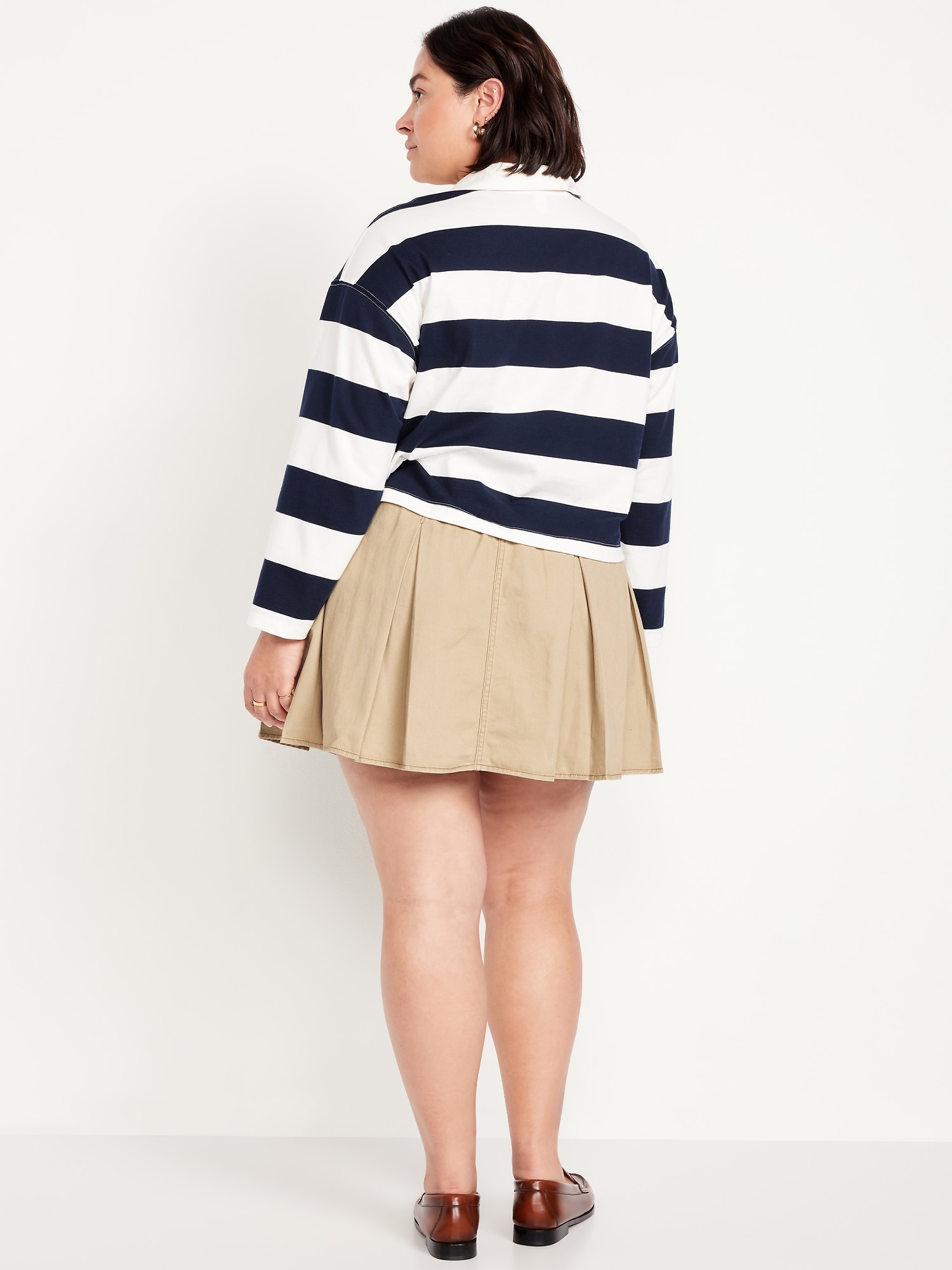 High-Waisted Pleated Mini Skirt