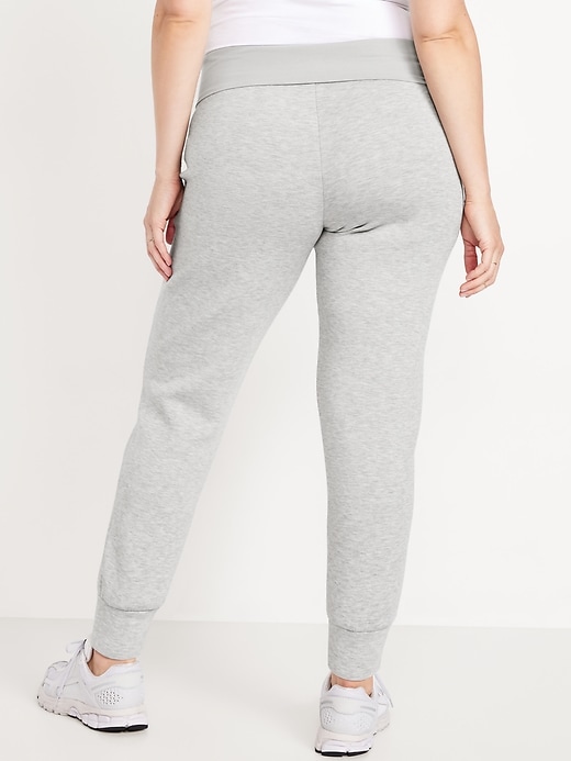 Image number 2 showing, Maternity Bounce Fleece Rollover-Waist Jogger Sweatpants