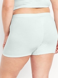 Image number 8 showing, High-Waisted Ribbed Boyshort Briefs -- 3-inch inseam