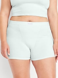Image number 7 showing, High-Waisted Ribbed Boyshort Briefs -- 3-inch inseam