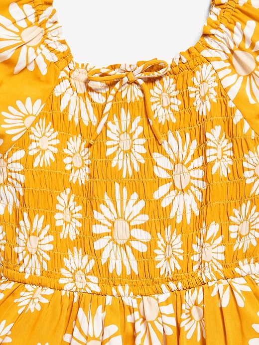 Image number 4 showing, Printed Puff-Sleeve Smocked Dress for Girls