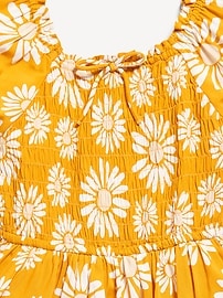 Image number 4 showing, Printed Puff-Sleeve Smocked Dress for Girls