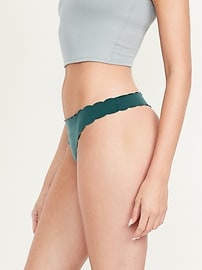 Image number 2 showing, Low-Rise No-Show Scalloped Thong Underwear