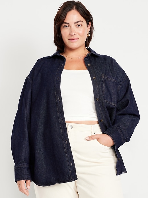 Image number 7 showing, Boyfriend Button-Down Jean Tunic