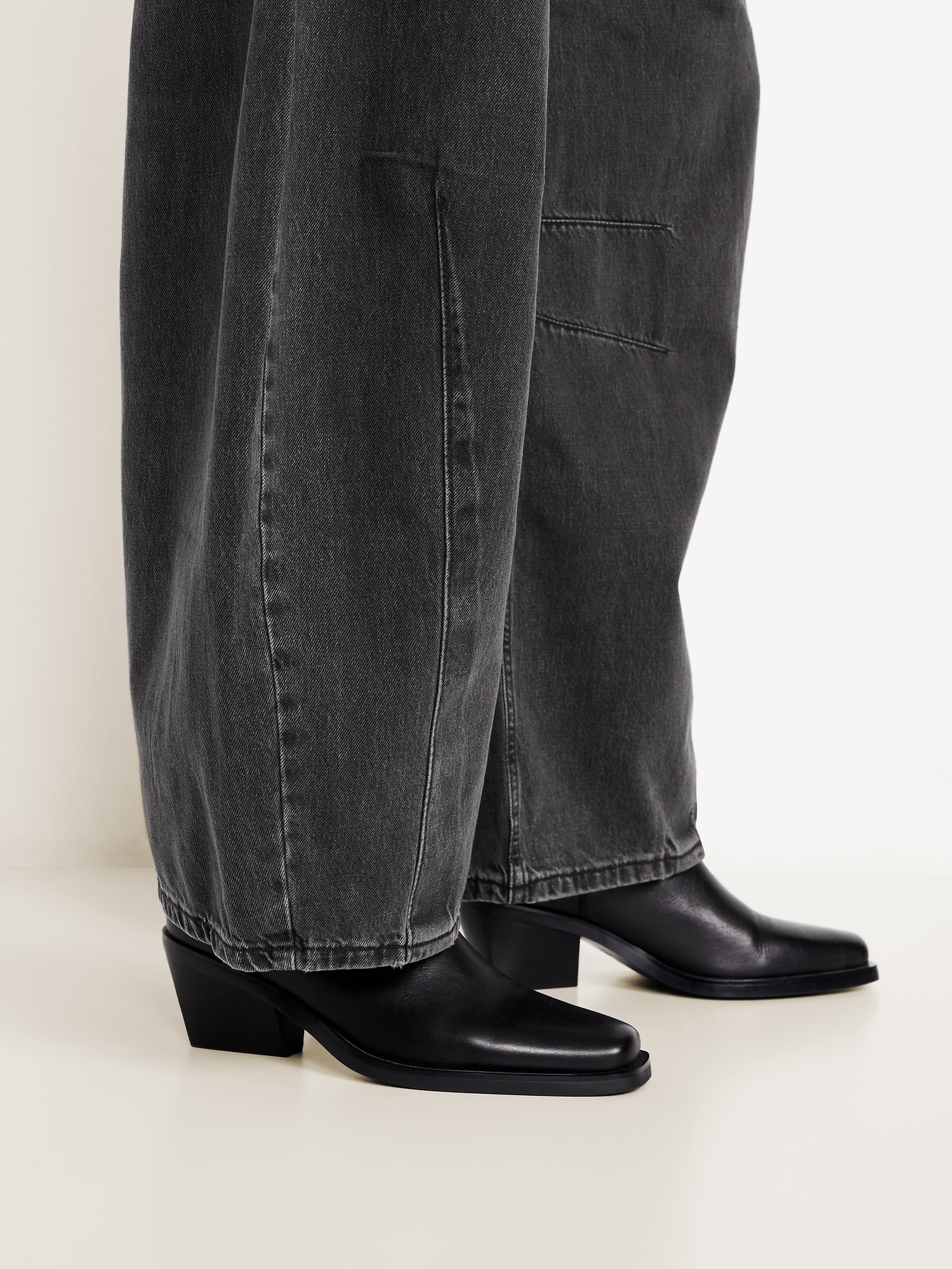 High-Waisted Pull-On Barrel Jeans