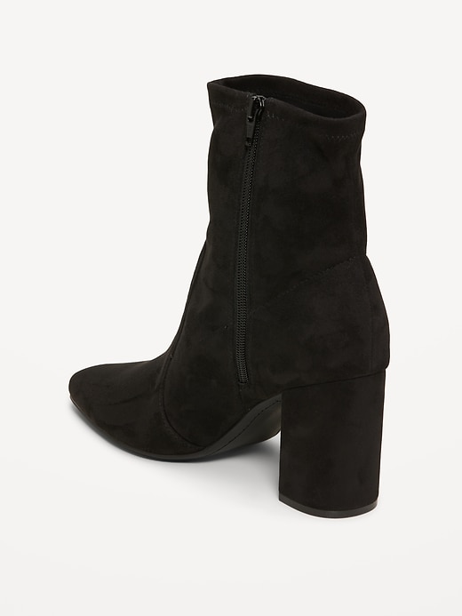 Image number 5 showing, Faux-Suede Heeled Boots for Women
