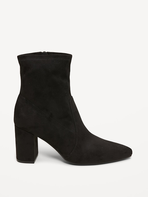Image number 4 showing, Faux-Suede Heeled Boots for Women