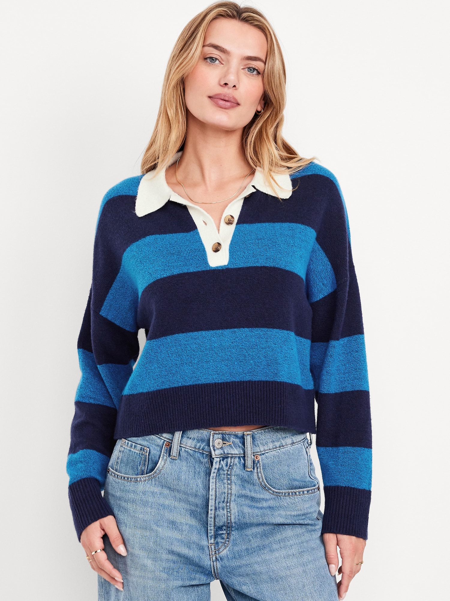 SoSoft Crop Polo Sweater