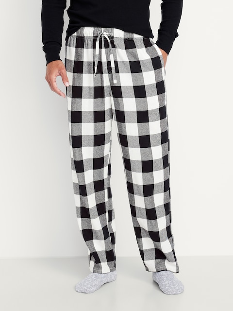 Flannel Pajama Pants for Men - Black Buffalo Plaid