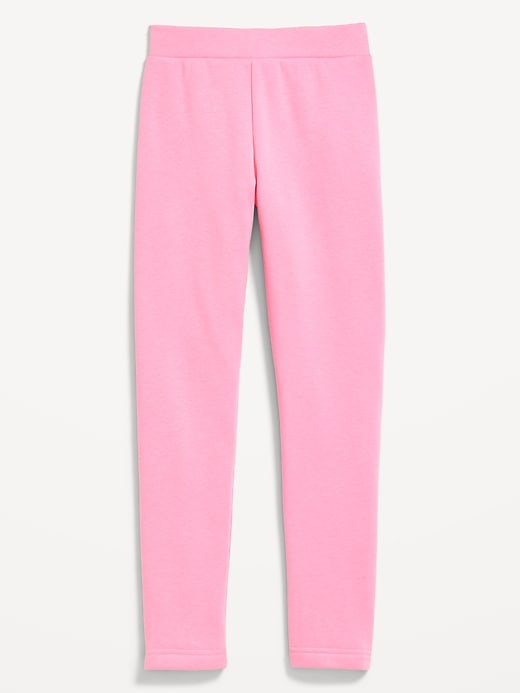 Image number 1 showing, High-Waisted Full-Length Fleece Leggings for Girls