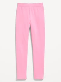 Image number 1 showing, High-Waisted Full-Length Fleece Leggings for Girls