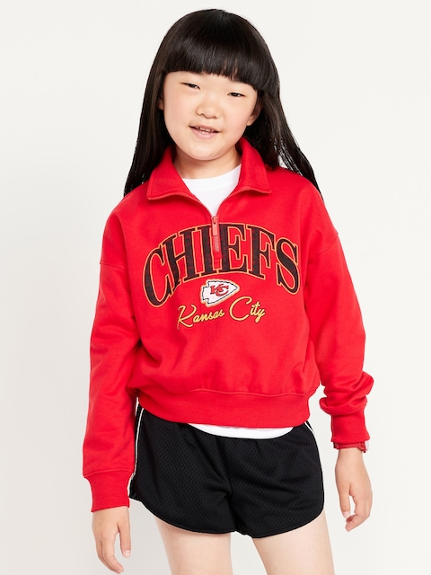 NFL™ Kansas City Chiefs™ Oversized Quarter-Zip Sweatshirt for Girls - Kansas City Chiefs