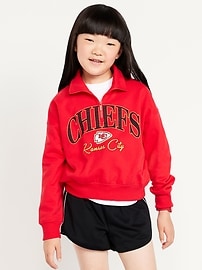 Image number 1 showing, NFL™ Kansas City Chiefs™ Oversized Quarter-Zip Sweatshirt for Girls
