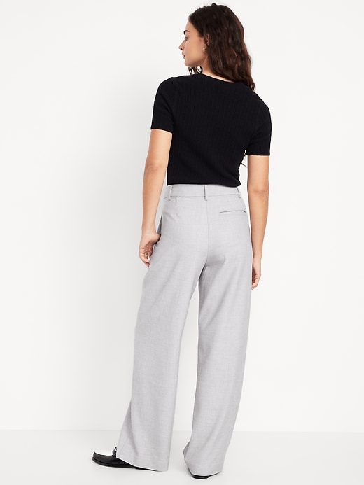 Image number 3 showing, Extra High-Waisted Taylor Wide-Leg Trouser Pants