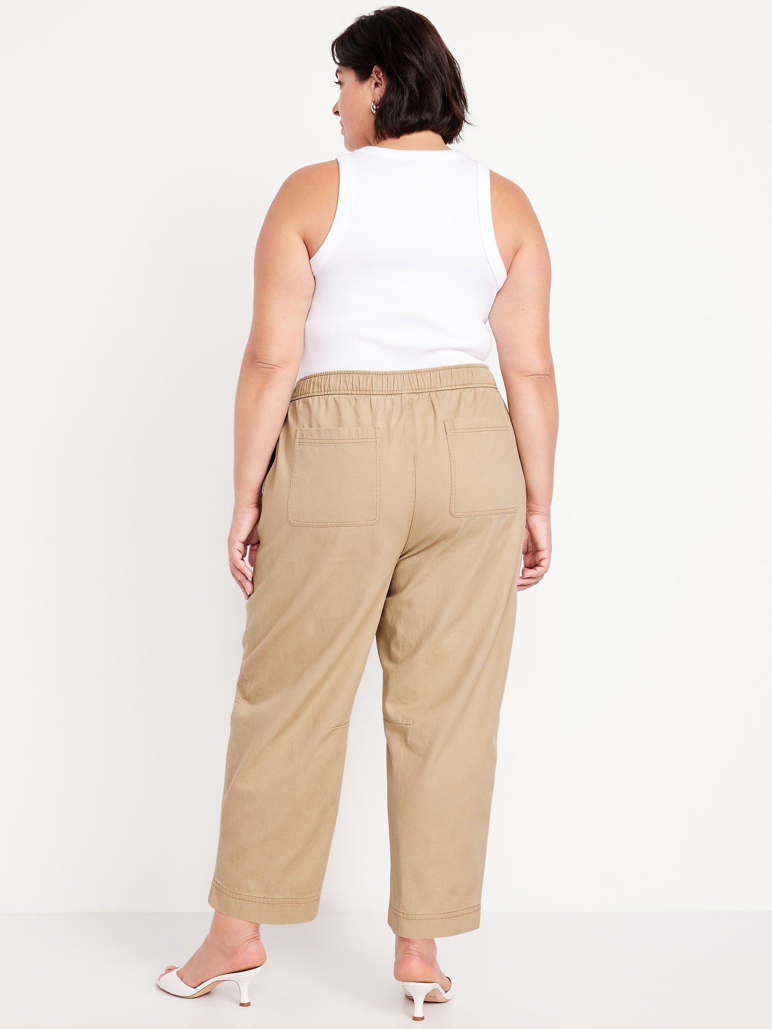 High-Waisted Barrel Ankle Pants