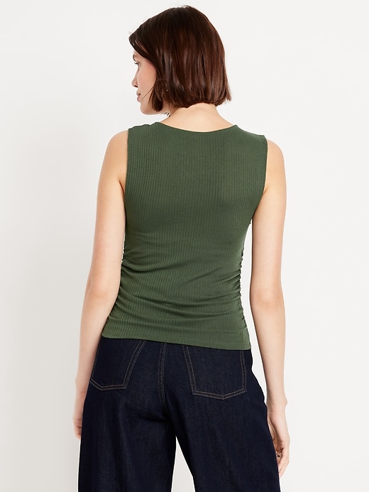 Image number 2 showing, High-Neck Shirred Cropped Top