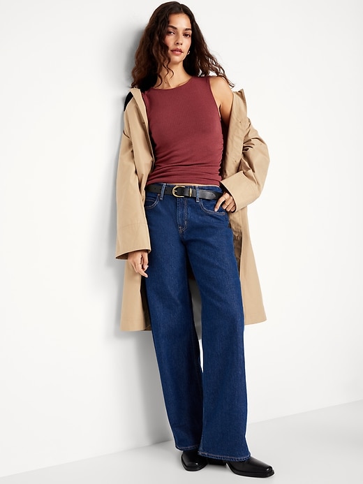Image number 3 showing, High-Neck Shirred Cropped Top
