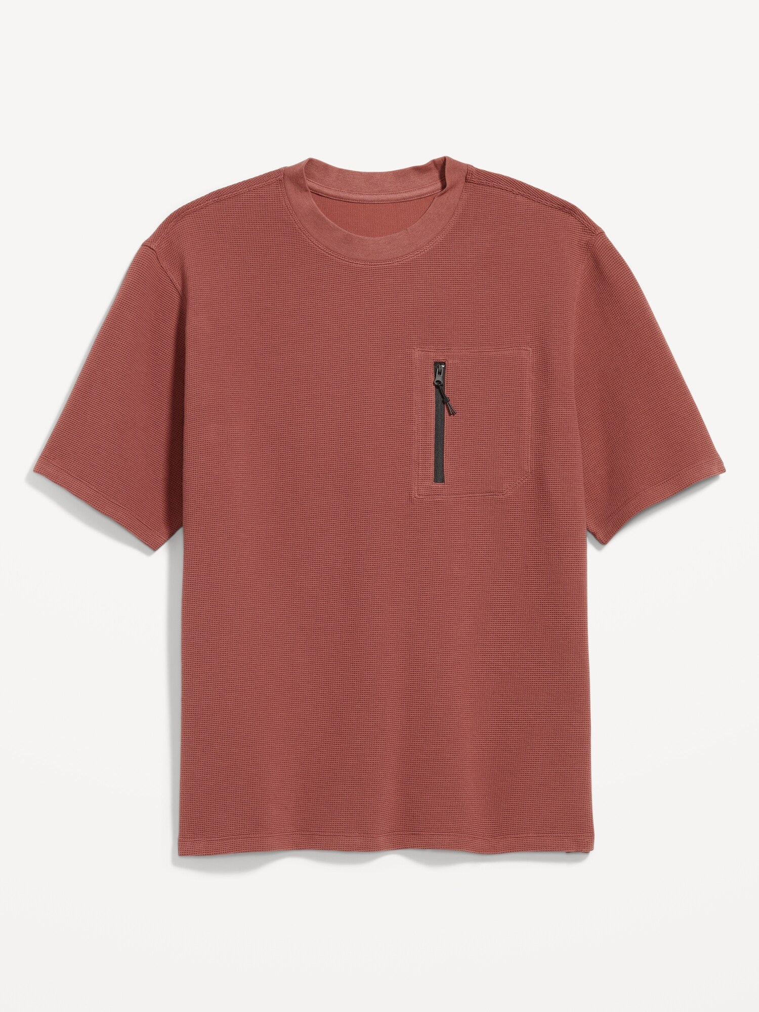Мужская футболка Old Navy Oversized Tech Waffle, цвет: Тёмно-бордовый — фото 3