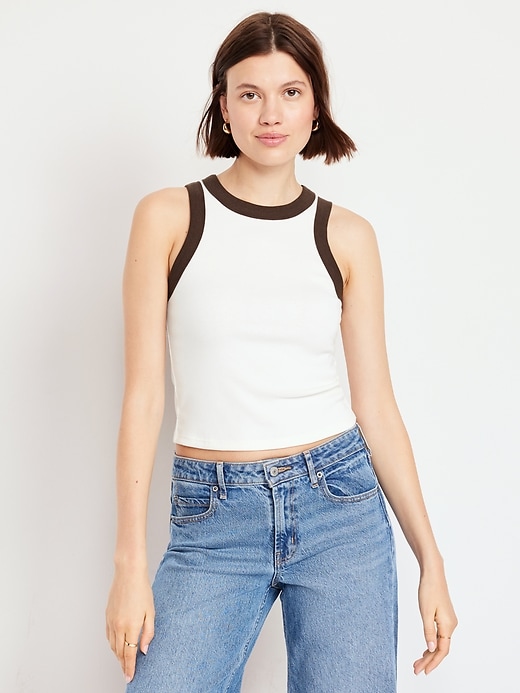 Image number 1 showing, Snug High-Neck Tank Top