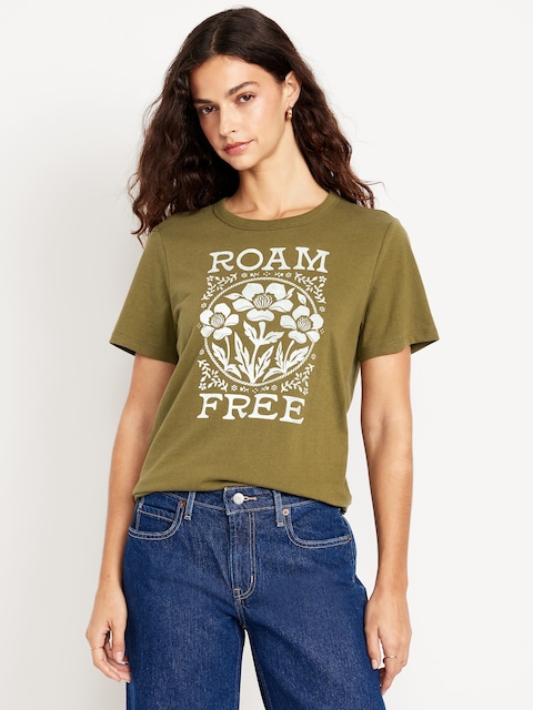 EveryWear Crew-Neck Graphic T-Shirt - Avocado Oil