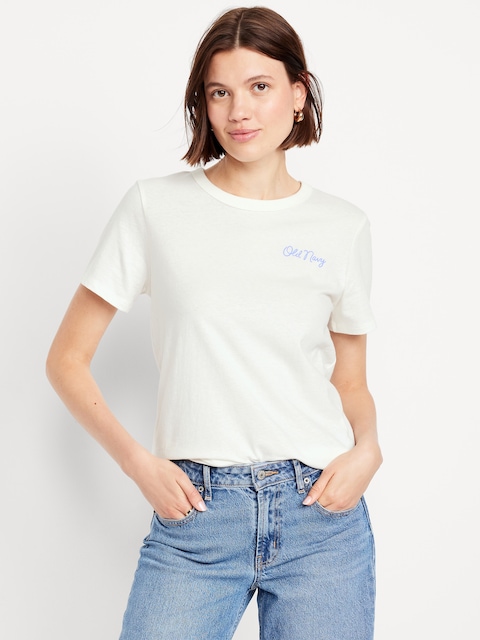 EveryWear Crew-Neck Logo-Graphic T-Shirt - Sea Salt