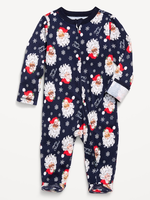 2-Way-Zip Sleep & Play Footed One-Piece for Baby - Jolly Santa (Match The Fam!)