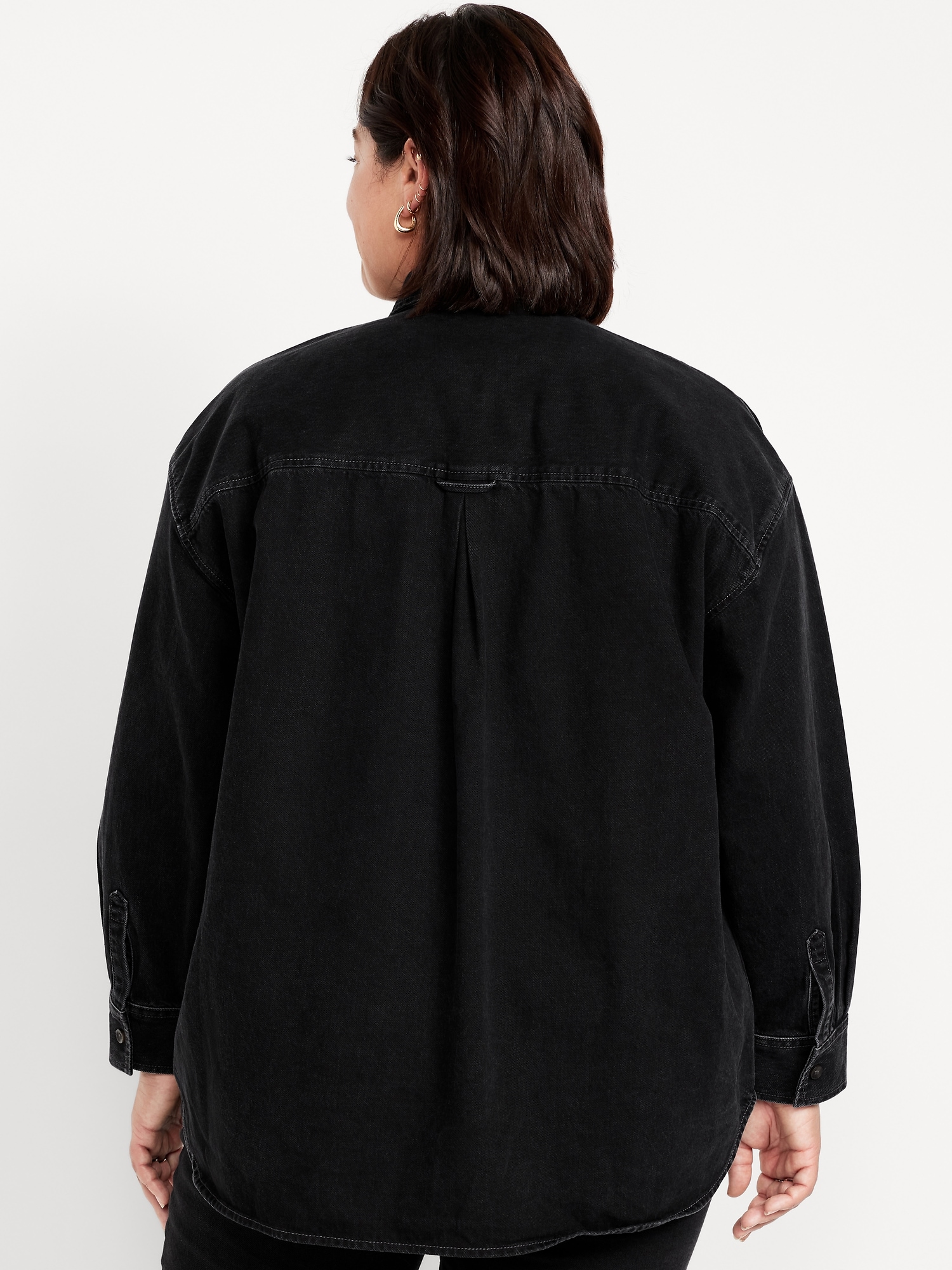 Denim Button-Down Boyfriend Shirt