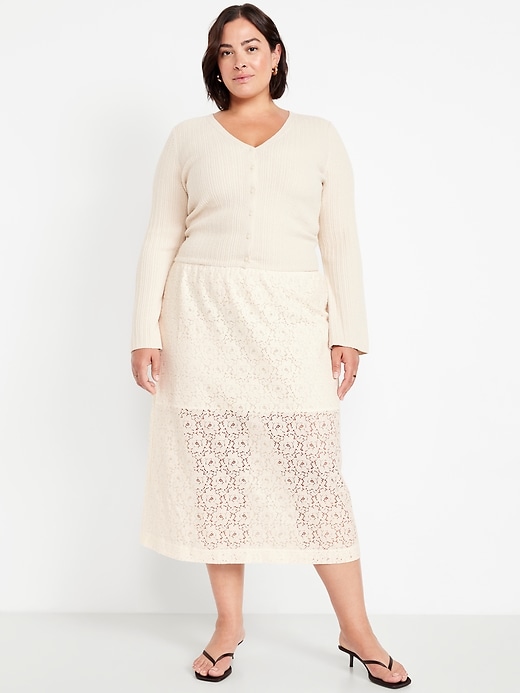 Image number 7 showing, High-Waisted Lace Midi Skirt