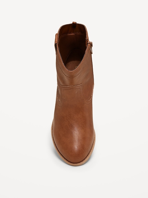 Image number 2 showing, Faux-Suede Side-Zip Western Booties for Girls