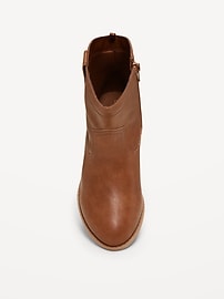 Image number 2 showing, Faux-Suede Side-Zip Western Booties for Girls