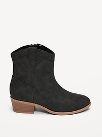 Image number 3 showing, Faux-Suede Side-Zip Western Booties for Girls
