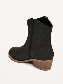 Image number 4 showing, Faux-Suede Side-Zip Western Booties for Girls