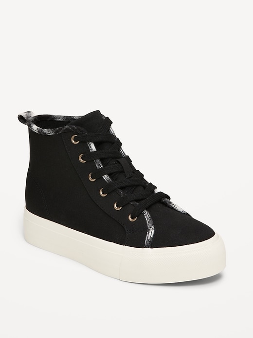 Image number 1 showing, High-Top Platform Canvas Sneakers for Girls