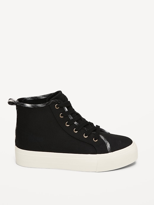 Image number 3 showing, High-Top Platform Canvas Sneakers for Girls