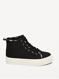 Image number 3 showing, High-Top Platform Canvas Sneakers for Girls