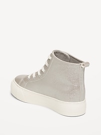 Image number 4 showing, High-Top Platform Shiny Faux-Leather Sneakers for Girls