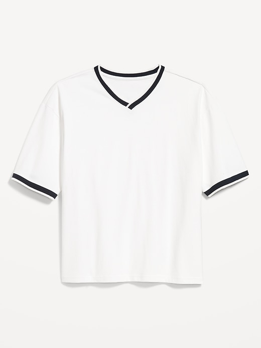 Image number 4 showing, Heavyweight Cropped V-Neck T-Shirt