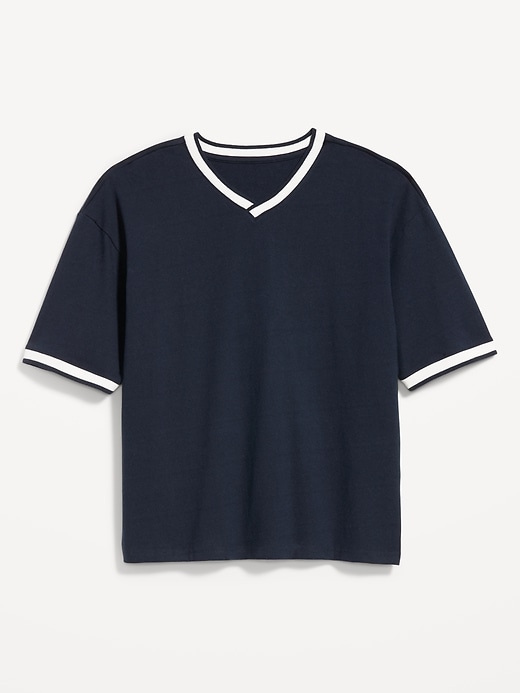Image number 4 showing, Heavyweight Cropped V-Neck T-Shirt