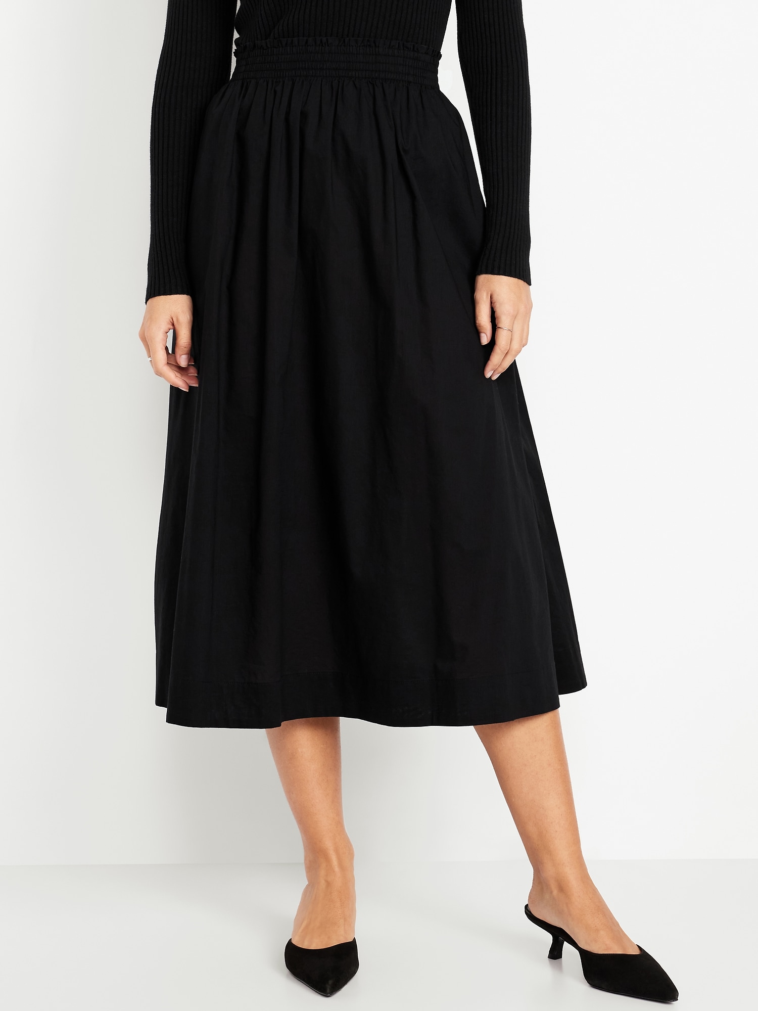 Smocked Midi Skirt