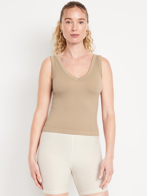 Exhale Seamless Fitted Rib Tank - Salt Marsh