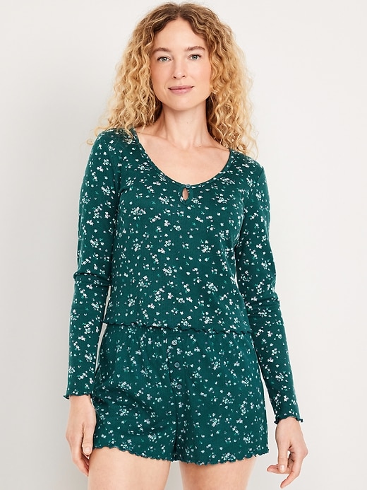 Image number 1 showing, Cozy Ribbed Pajama Top