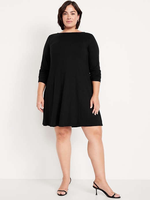 Image number 4 showing, Long-Sleeve Mini Swing Dress