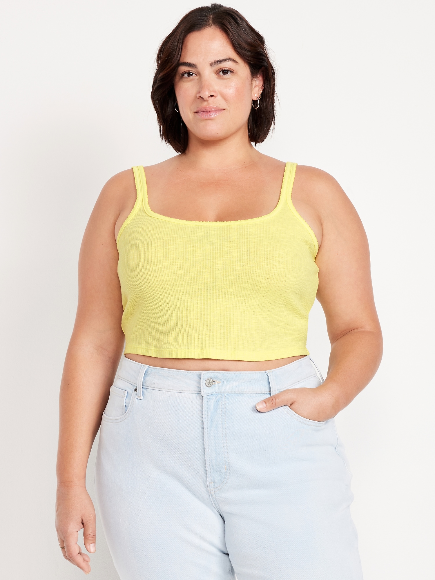 Cropped Pointelle Cami Top