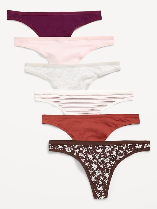 Image number 1 showing, 6-Pack Low-Rise Everyday Cotton Thong