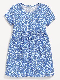 Image number 3 showing, Short-Sleeve Ribbed Fit and Flare Pocket Dress for Toddler Girls