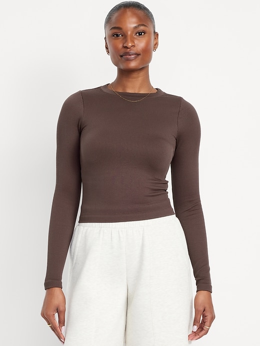 Image number 1 showing, Exhale Seamless Fitted Rib T-Shirt