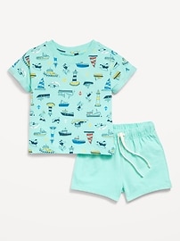 Image number 1 showing, Short-Sleeve Graphic T-Shirt and Shorts Set for Baby