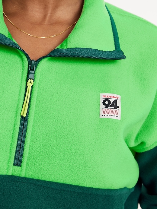 Image number 7 showing, Oversized Performance Microfleece Cropped Half Zip